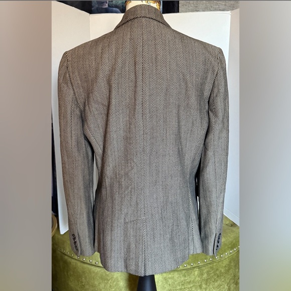 Chaps by Ralph Lauren Tan Herringbone Tailored Blazer - Picture 3 of 5
